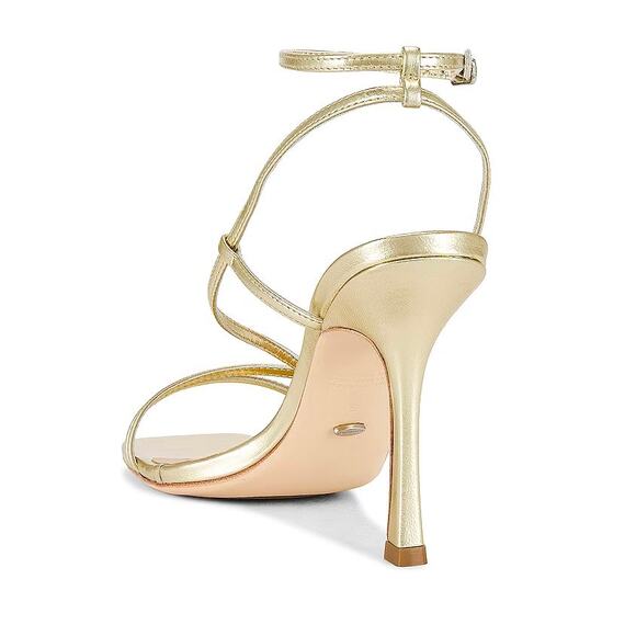 NWT Tony Bianco Gold Nappa Metallic Strappy Heels Size 7.5 Stiletto Sandals NWOB - Picture 8 of 16